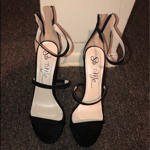 Fashion Nova Black Open Toe High Heel